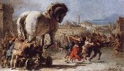 TIEPOLO, Giovanni Domenico The Building of the Trojan Horse The Procession of the Trojan Horse into Troy oil painting artist